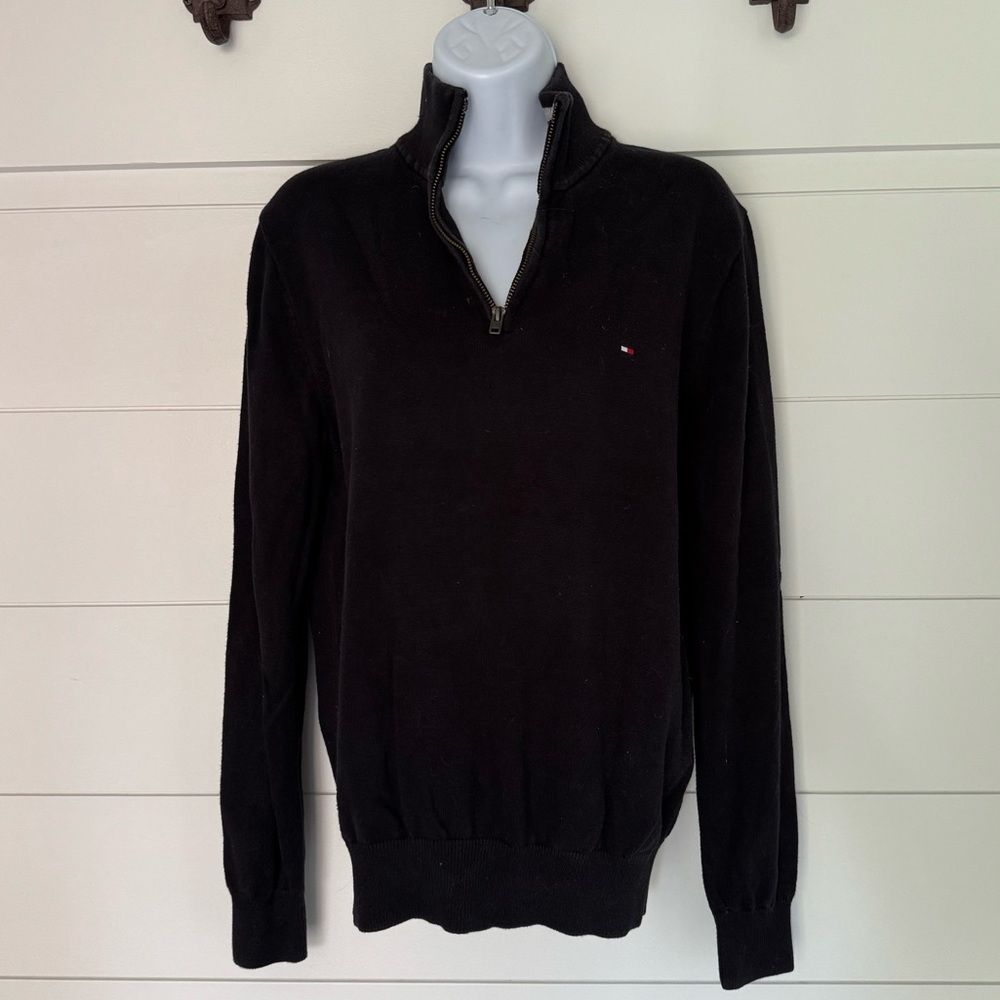 Tommy Hilfiger Men's Black Zip-Up Sweater, Men’s S